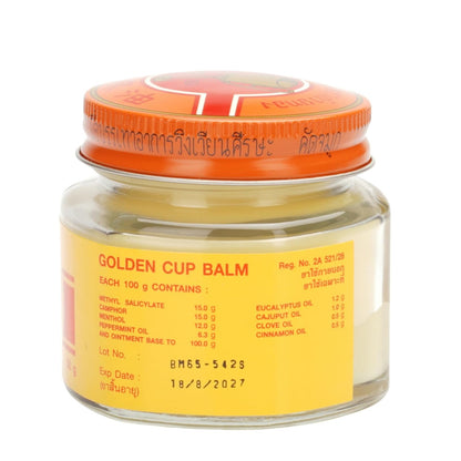 Golden Cup Balm Yellow Herbal Thai Ointment 50g - Maple Wellness Supplements