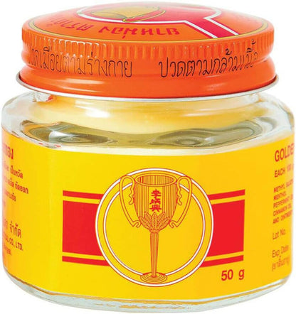 Golden Cup Balm Yellow Herbal Thai Ointment 50g - Maple Wellness Supplements