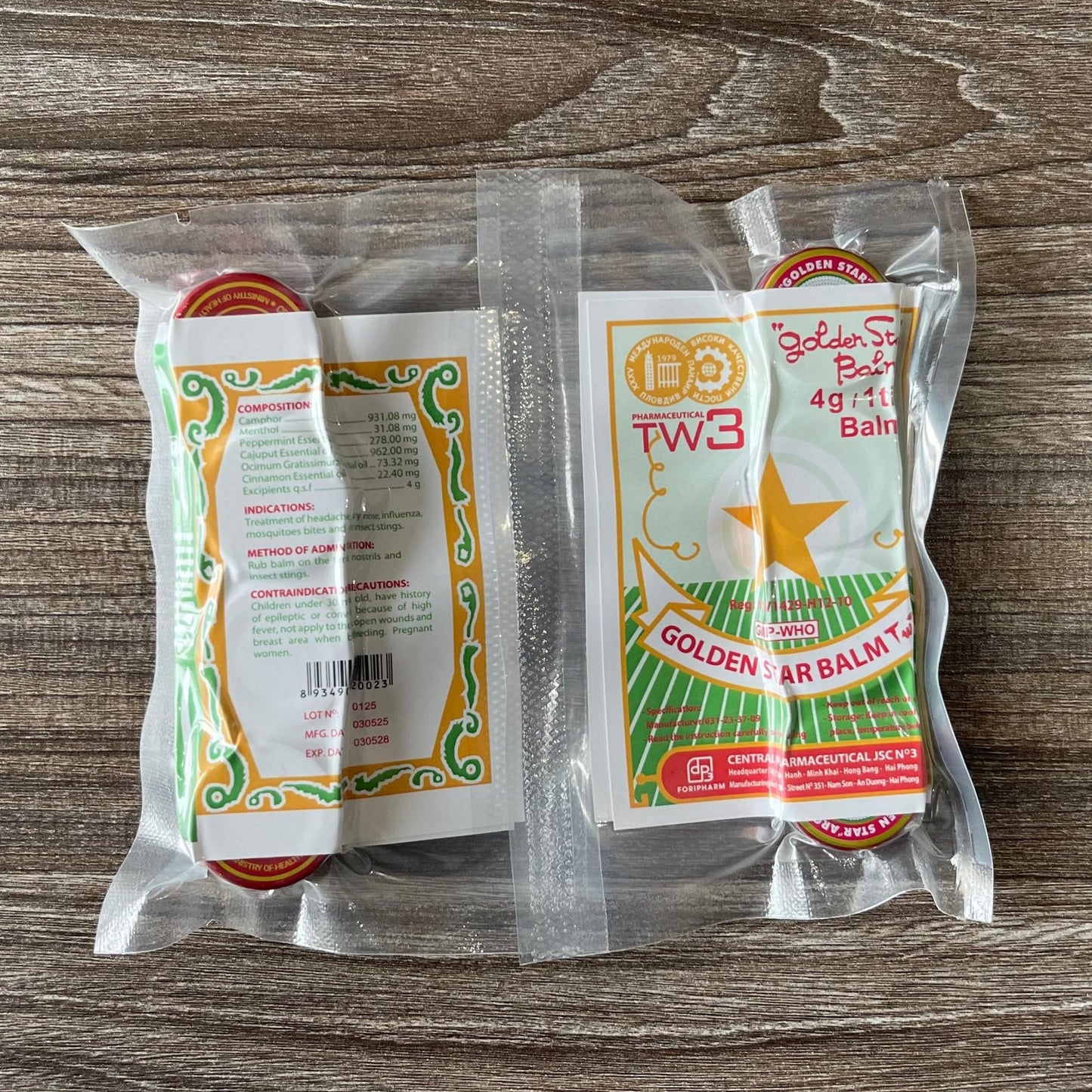 Golden Star Aromatic Balm (Pack of 8) - Authentic Vietnamese Cao Sao Vang - Support Fast Relief for Headaches, Muscle Pain, Colds, & Insect Bites - Natural Essential Oils - Travel Size 4g Tins - Maple Wellness Supplements