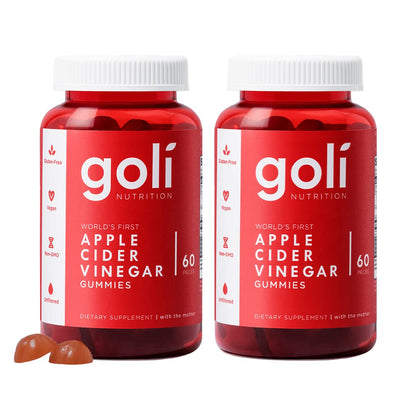 Goli Nutritional Supplement, Apple Cider Vinegar Gummy Vitamins Nutrition, 2 Pack - Maple Wellness Supplements