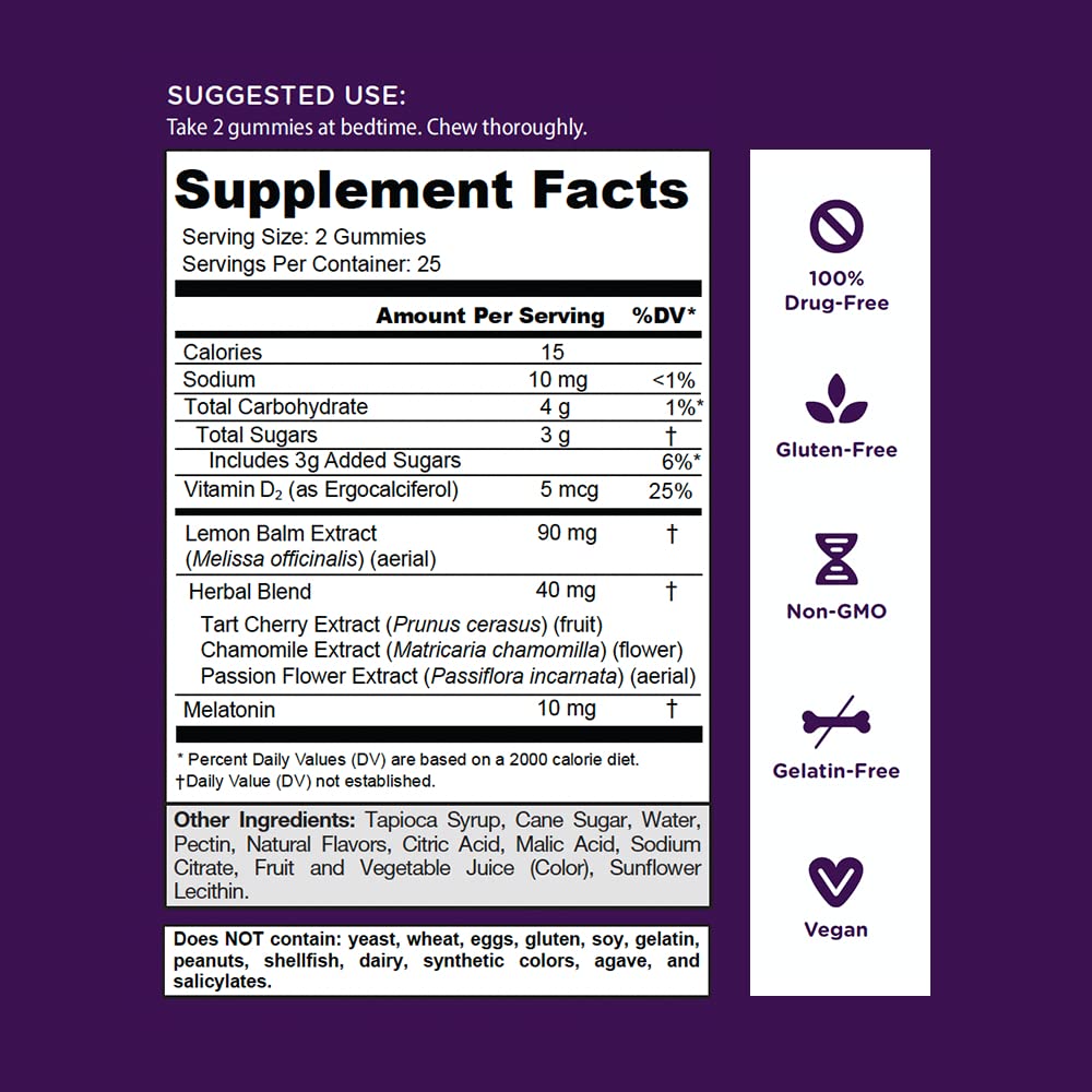 Goli Nutritional Supplement, Extra Strength Sleep Gummy 10mg Melatonin - 1 Pack 50 Count - Gluten-Free, Vegan, Non-GMO, and Gelatin-Free - Maple Wellness Supplements