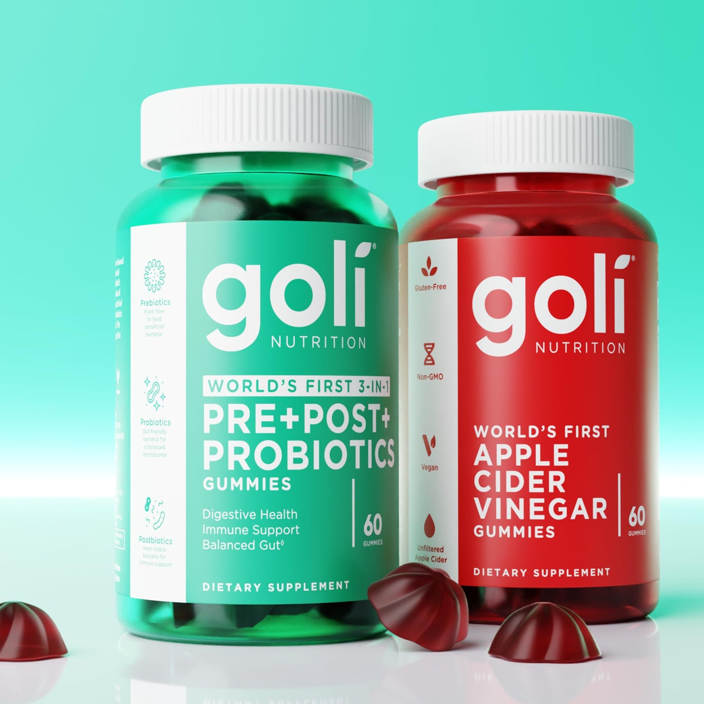Goli Pre Pro Postbiotic Gummies - Worlds First 3-in-1 Formula with DE111 Probiotics, XOS Prebiotics, MCC1849 Postbiotics - Vegan, Non-GMO, - Maple Wellness Supplements