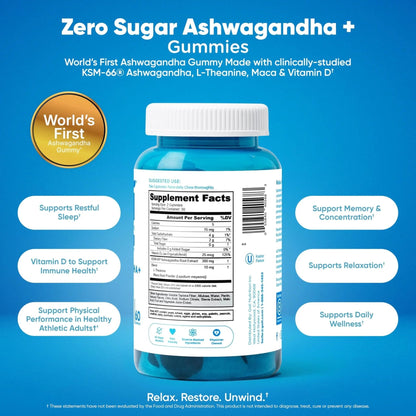 Goli Zero Sugar 6 Pack Bundle - World's First 3-in-1 Pre, Post, Probiotic, Apple Cider Vinegar with Vitamin B12 and Probiotics to Address Bloating, Ashwagandha & L-Theanine, Vitamin D Gummies - Maple Wellness Supplements