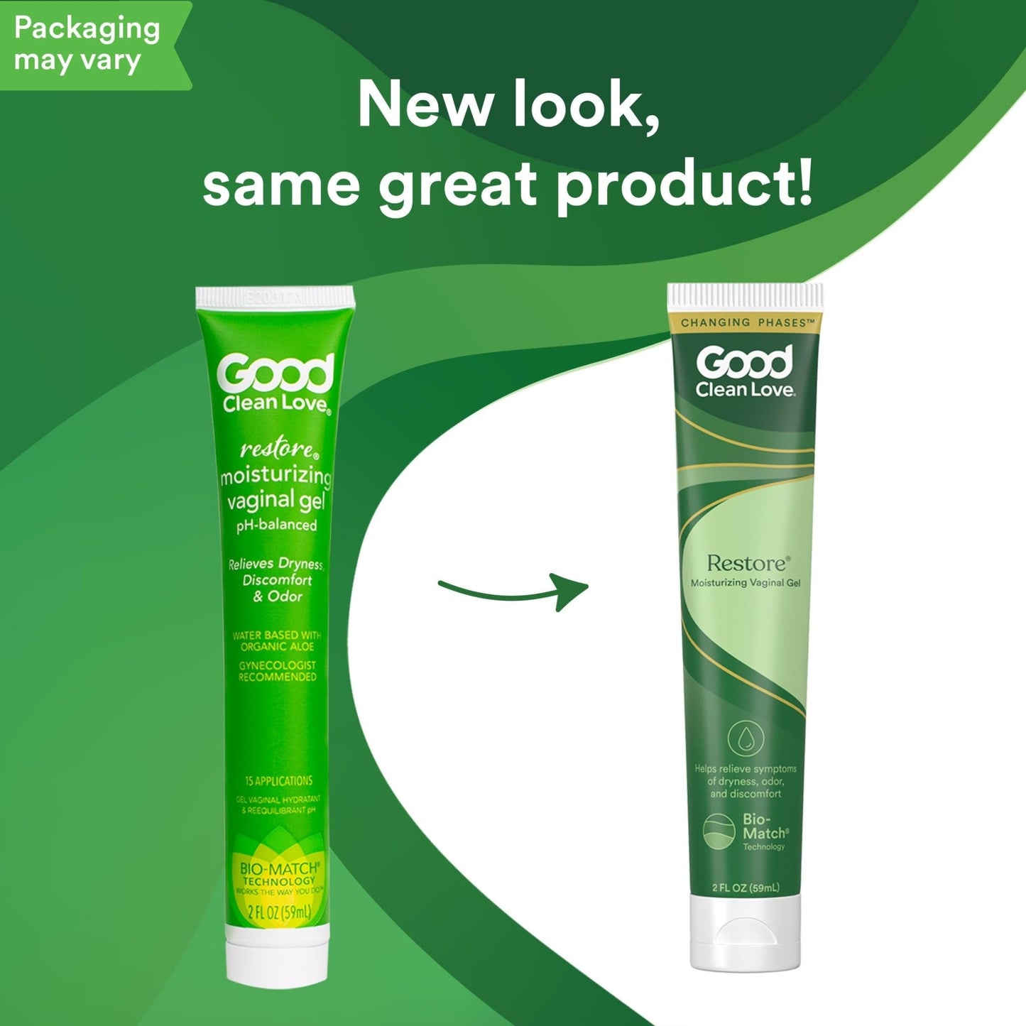 Good Clean Love Restore Moisturizing Vaginal Gel, pH-Balanced Vaginal Moisturizer, Water-Based Feminine Care with Aloe Vera & Lactic Acid, Reduces Dryness, Discomfort & Odor for Women, 2 Oz (2-Pack) - Maple Wellness Supplements