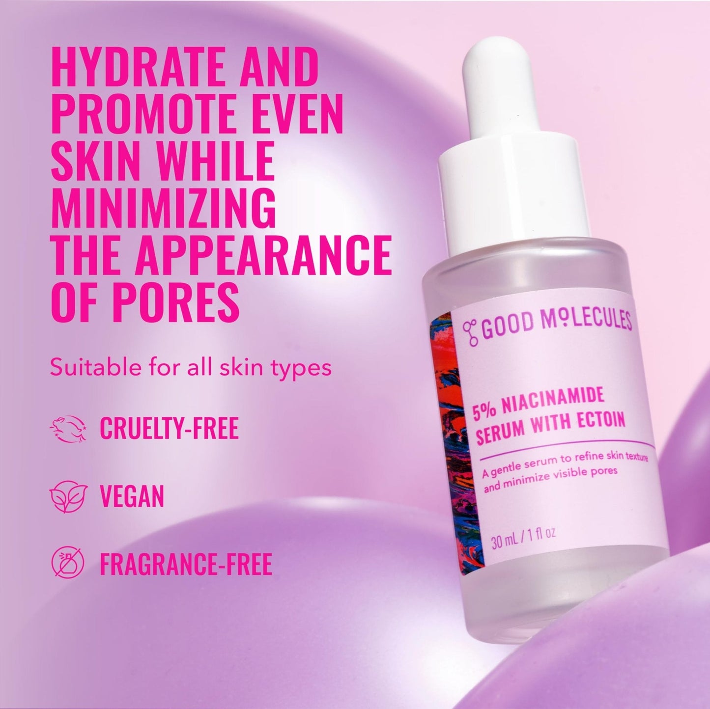 Good Molecules 5% Niacinamide Serum with Ectoin - Ultra Hydrating Serum to Target Enlarged Pores and Blemishes - Maple Wellness Supplements