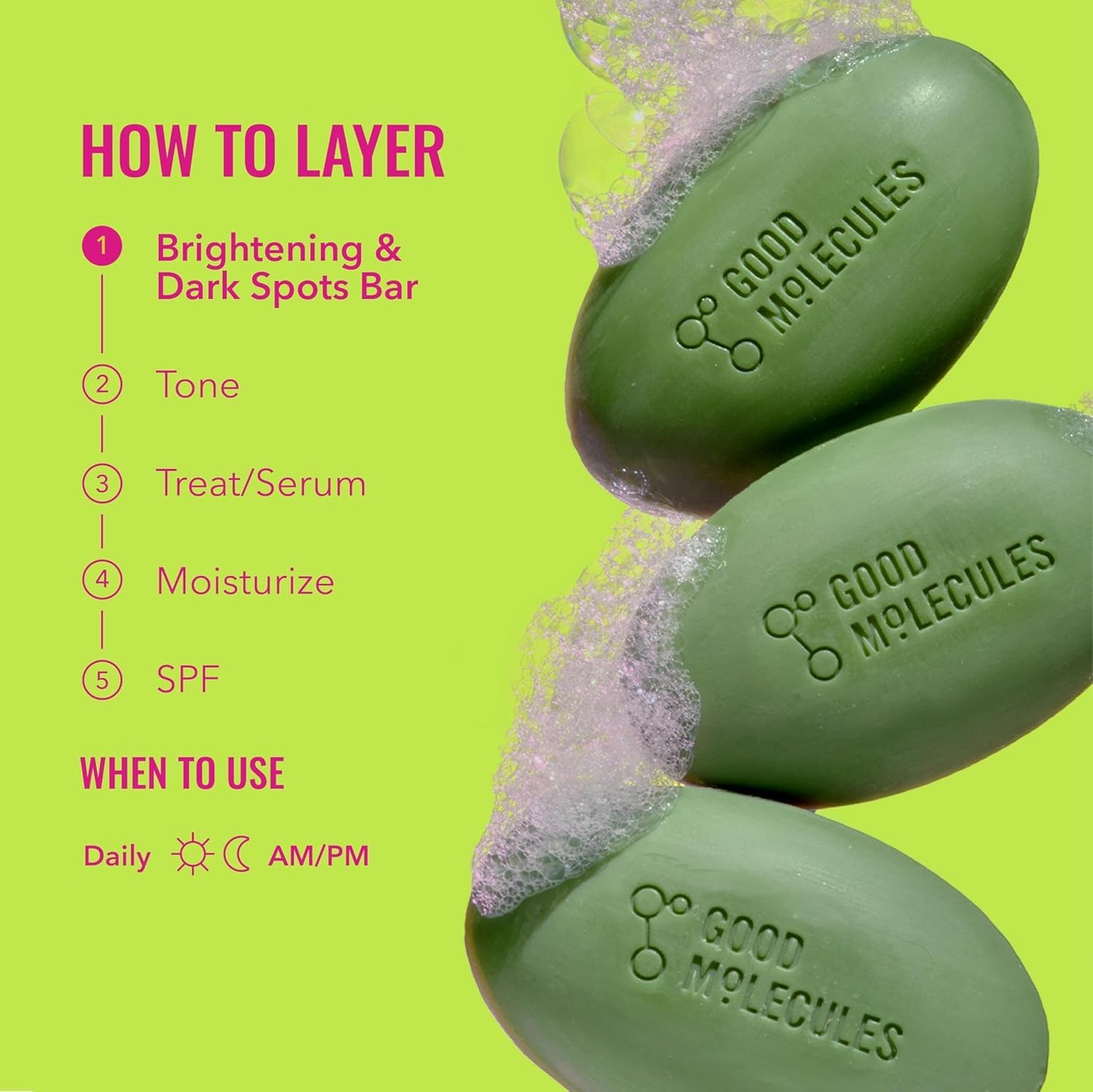 Good Molecules Brightening & Dark Spots Bar - Soap Free Face and Body Bar - Tranexamic, Kojic Acids and Niacinamide to Target Dark Spots - Skin Care - Maple Wellness Supplements