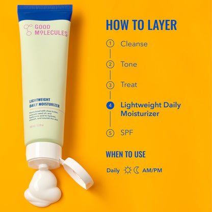 Good Molecules Lightweight Daily Moisturizer Face Cream – 100 ml / 3.38 fl oz - Non-Greasy Facial Moisturizer - Maple Wellness Supplements