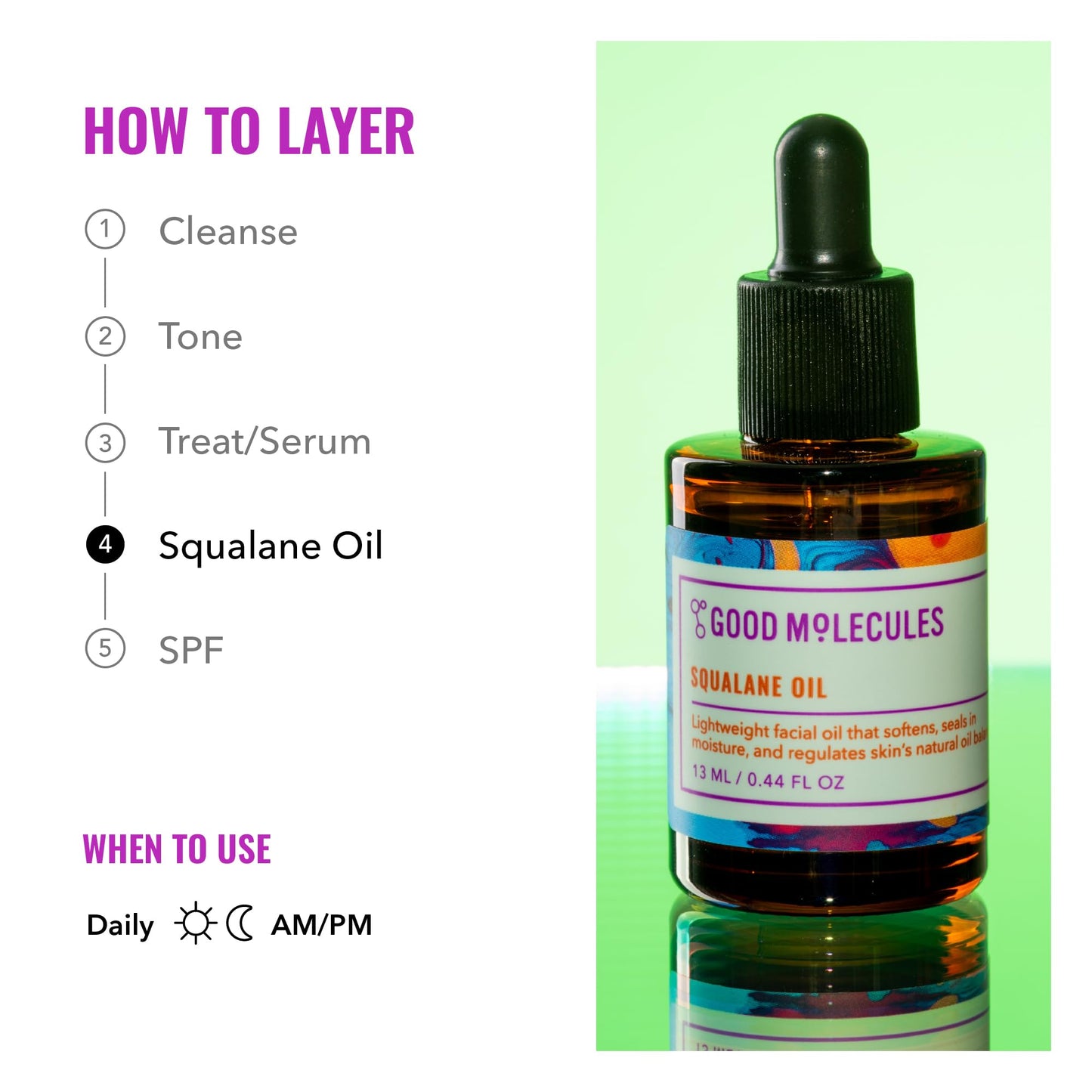 Good Molecules Squalane Oil - 100% Natural Squalane Oil Non-Greasy Moisturizer for Face, Skin, and Hair - Skin Firming - Maple Wellness Supplements