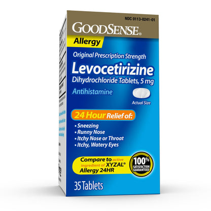 Good Sense Levocetirizine Dihydrochloride Tablets, Antihistamine, 5 mg, 35 Count (Pack of 1) - Maple Wellness Supplements