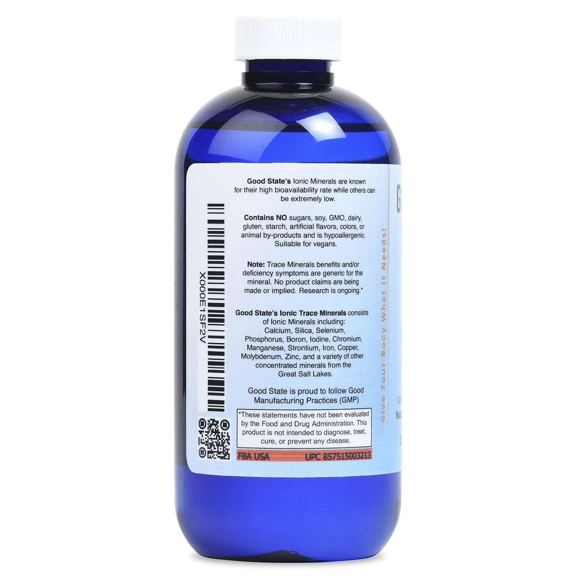 Good State Liquid Ionic Trace Minerals (96 servings at 125 mg - 8 fl oz) - Maple Wellness Supplements