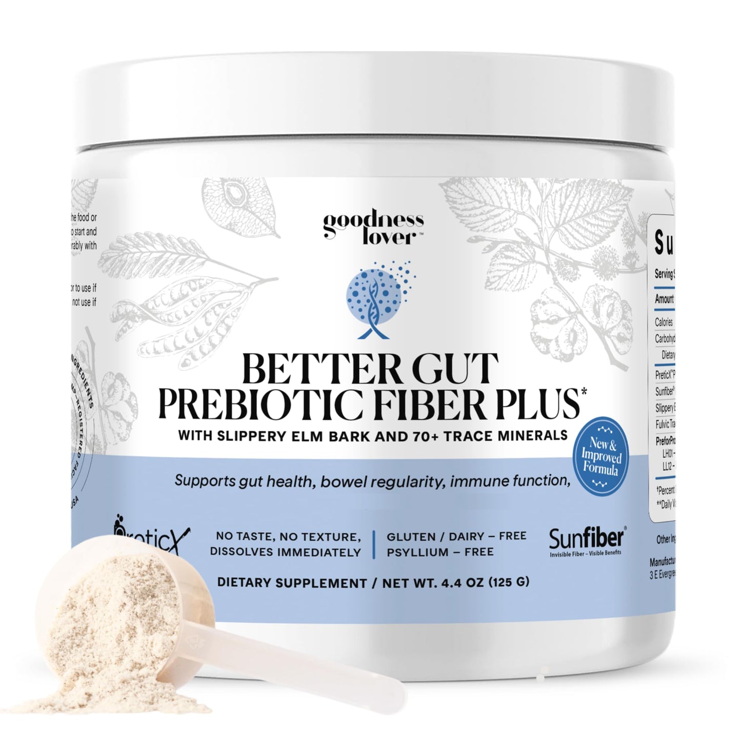 Goodness Lover Better Gut Prebiotic Fiber Plus, Digestive Health Supplement for Gut Health Support, Bloat Relief & Regularity Support, 30 Servings - Maple Wellness Supplements