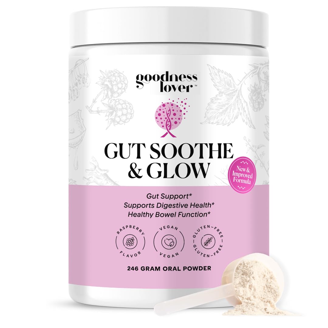 Goodness Lover Gut Soothe & Glow, Gut Digestive Support Supplement with L-Glutamine Powder and MSM, Support Bloat Relief, with Aloe Vera, - Maple Wellness Supplements