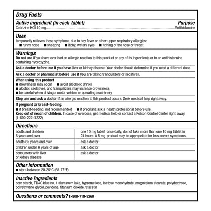 GoodSense 24 Hour Allergy Relief, Cetirizine Hydrochloride Tablets, 10 mg, Antihistamine - Maple Wellness Supplements