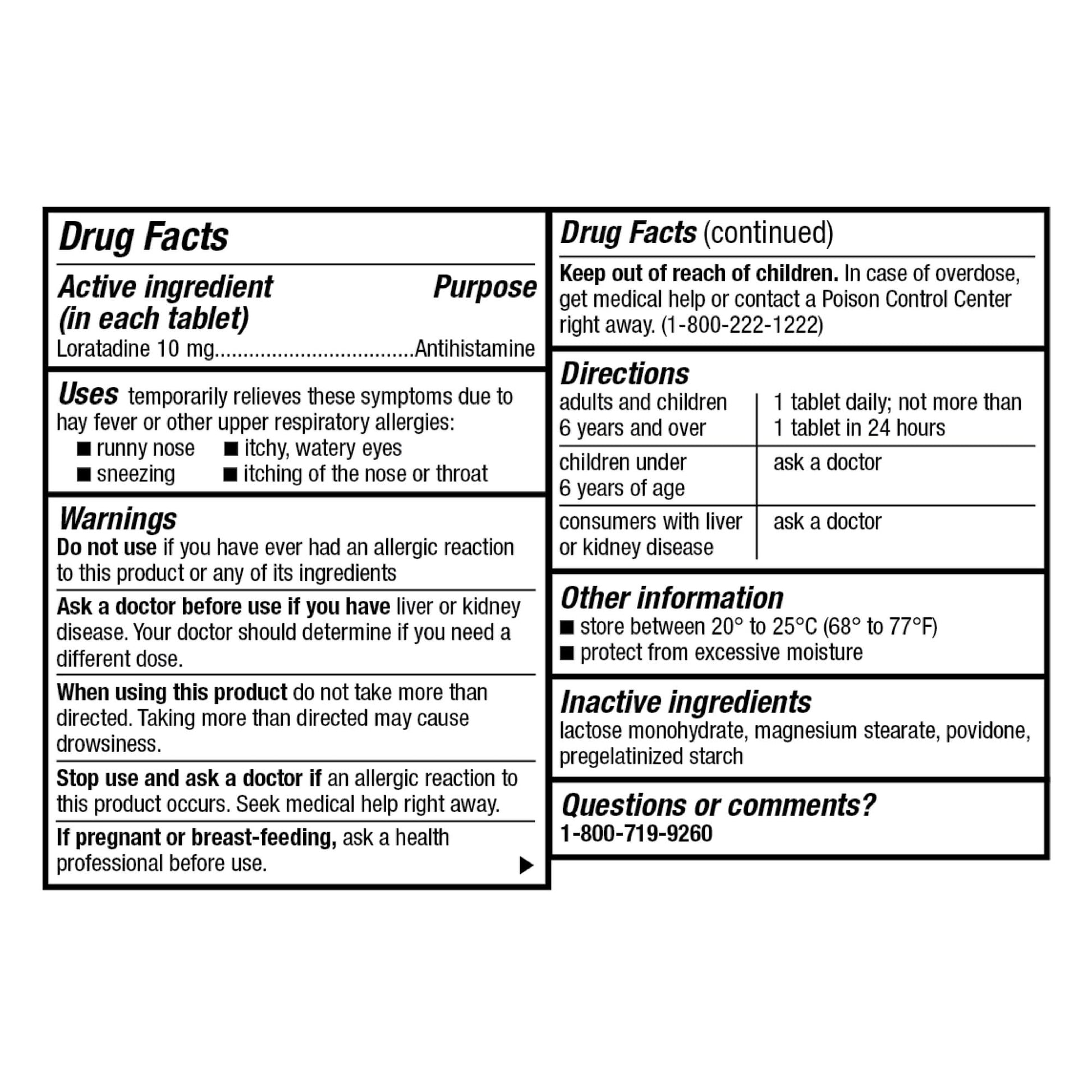 GoodSense Allergy Relief Loratadine Tablets 10 mg, Antihistamine, Allergy Medicine for 24 Hour Allergy Relief, 365 Count - Maple Wellness Supplements