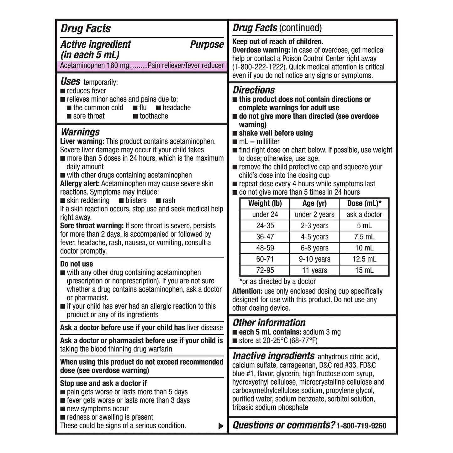 GoodSense Children's Pain and Fever, Acetaminophen 160 mg per 5 mL Oral Suspension, Grape Flavor, 8 FL OZ - Maple Wellness Supplements