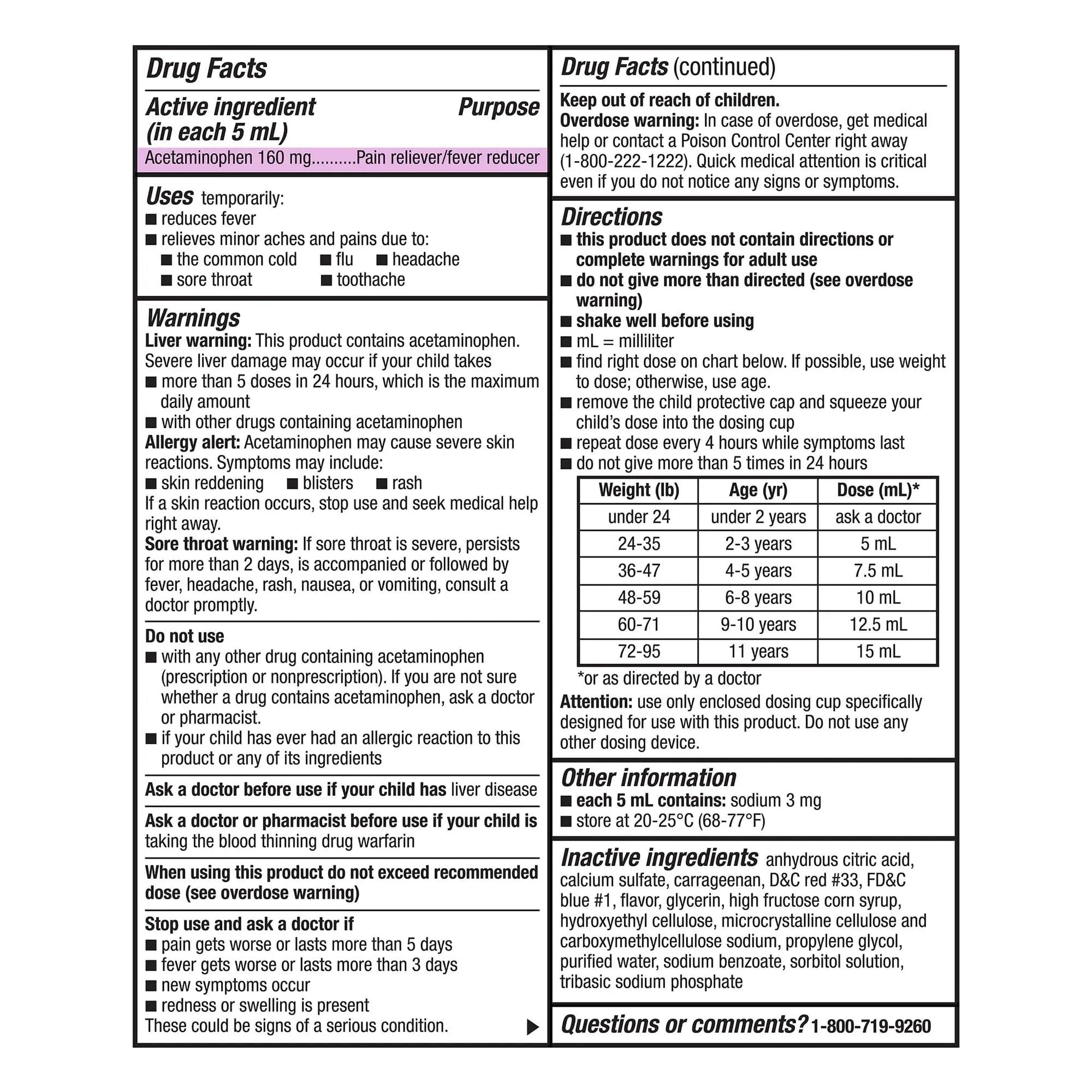 GoodSense Children's Pain and Fever, Acetaminophen 160 mg per 5 mL Oral Suspension, Grape Flavor, 8 FL OZ - Maple Wellness Supplements