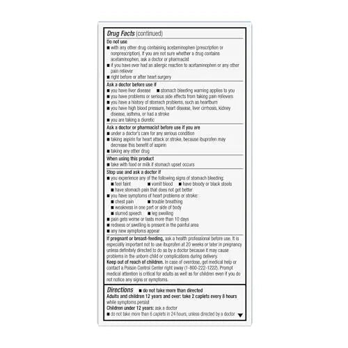 GoodSense Dual Action Acetaminophen and Ibuprofen (NSAID) Tablets, 250 mg/125 mg, Back Pain, 144 Count - Maple Wellness Supplements