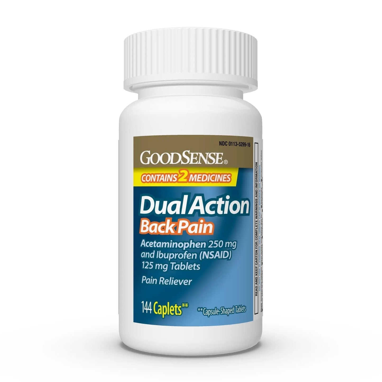 GoodSense Dual Action Acetaminophen and Ibuprofen (NSAID) Tablets, 250 mg/125 mg, Back Pain, 144 Count - Maple Wellness Supplements