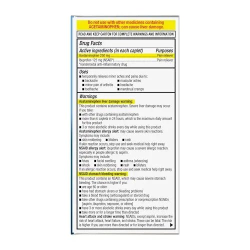 GoodSense Dual Action Acetaminophen and Ibuprofen (NSAID) Tablets, 250 mg/125 mg, Back Pain, 144 Count - Maple Wellness Supplements
