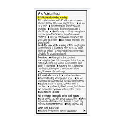 GoodSense Dual Action Acetaminophen and Ibuprofen (NSAID) Tablets, 250 mg/125 mg, Back Pain, 18 Count - Maple Wellness Supplements