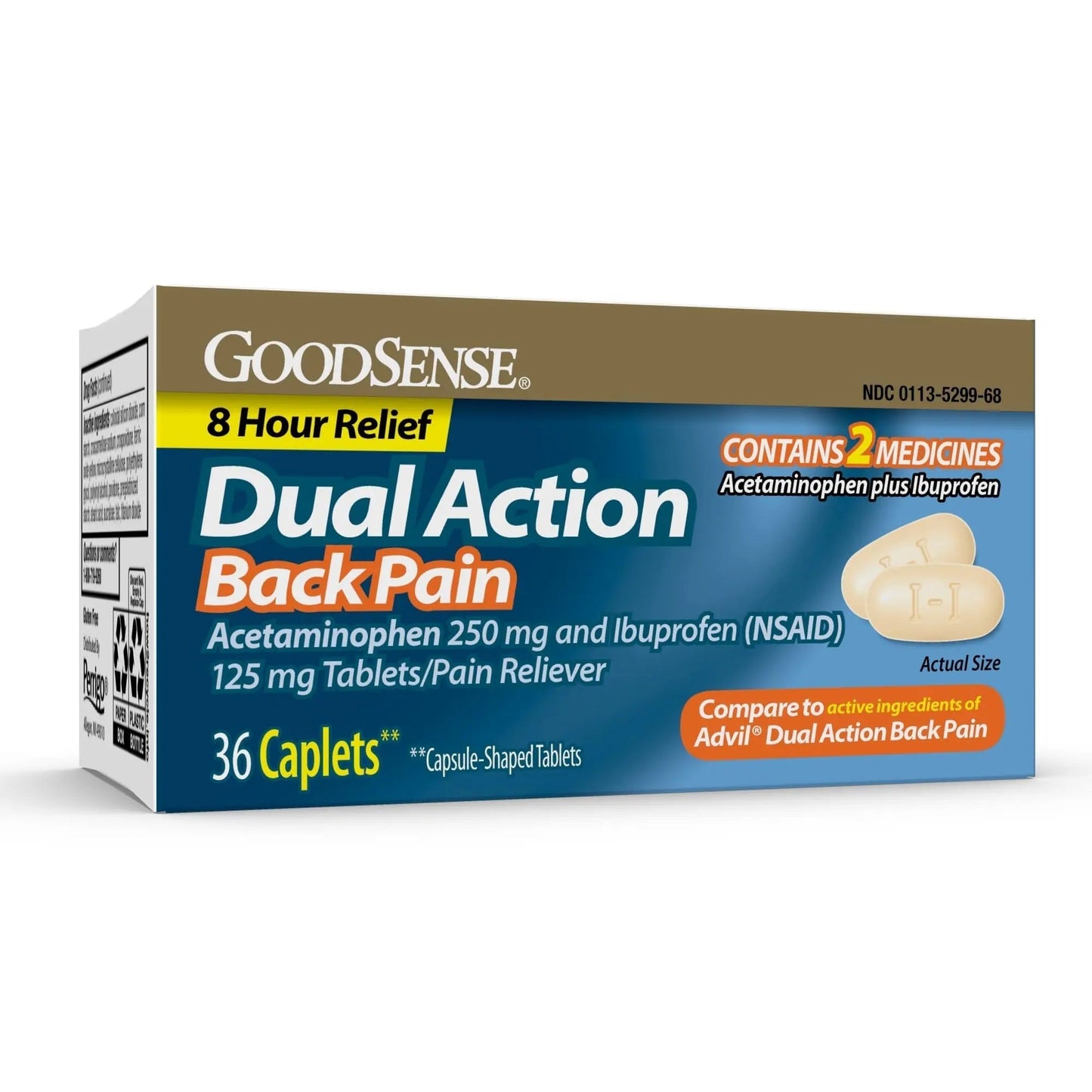 GoodSense Dual Action Acetaminophen and Ibuprofen (NSAID) Tablets, 250 mg/125 mg, Back Pain, 36 Count - Maple Wellness Supplements
