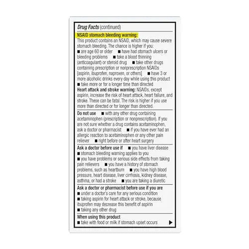 GoodSense Dual Action Acetaminophen and Ibuprofen (NSAID) Tablets, 250 mg/125 mg, Back Pain, 72 Count - Maple Wellness Supplements