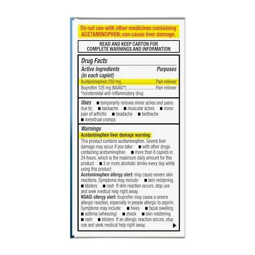 GoodSense Dual Action Acetaminophen and Ibuprofen (NSAID) Tablets, 250 mg/125 mg, Back Pain, 72 Count - Maple Wellness Supplements