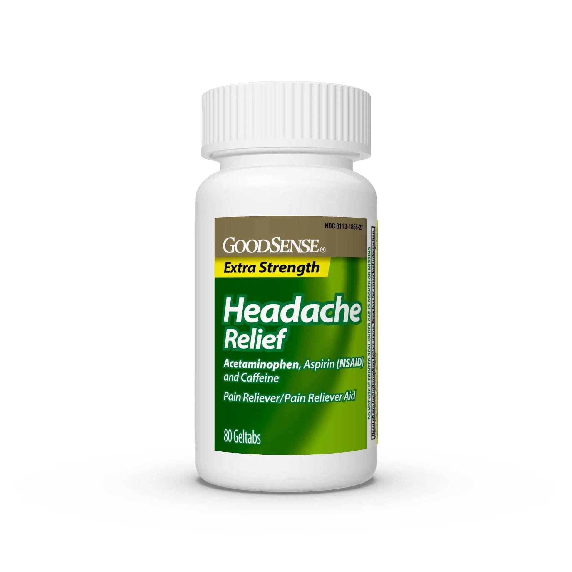 GoodSense Extra Strength Headache Relief Geltabs, Acetaminophen, Aspirin (NSAID) and Caffeine, 80 Count - Maple Wellness Supplements