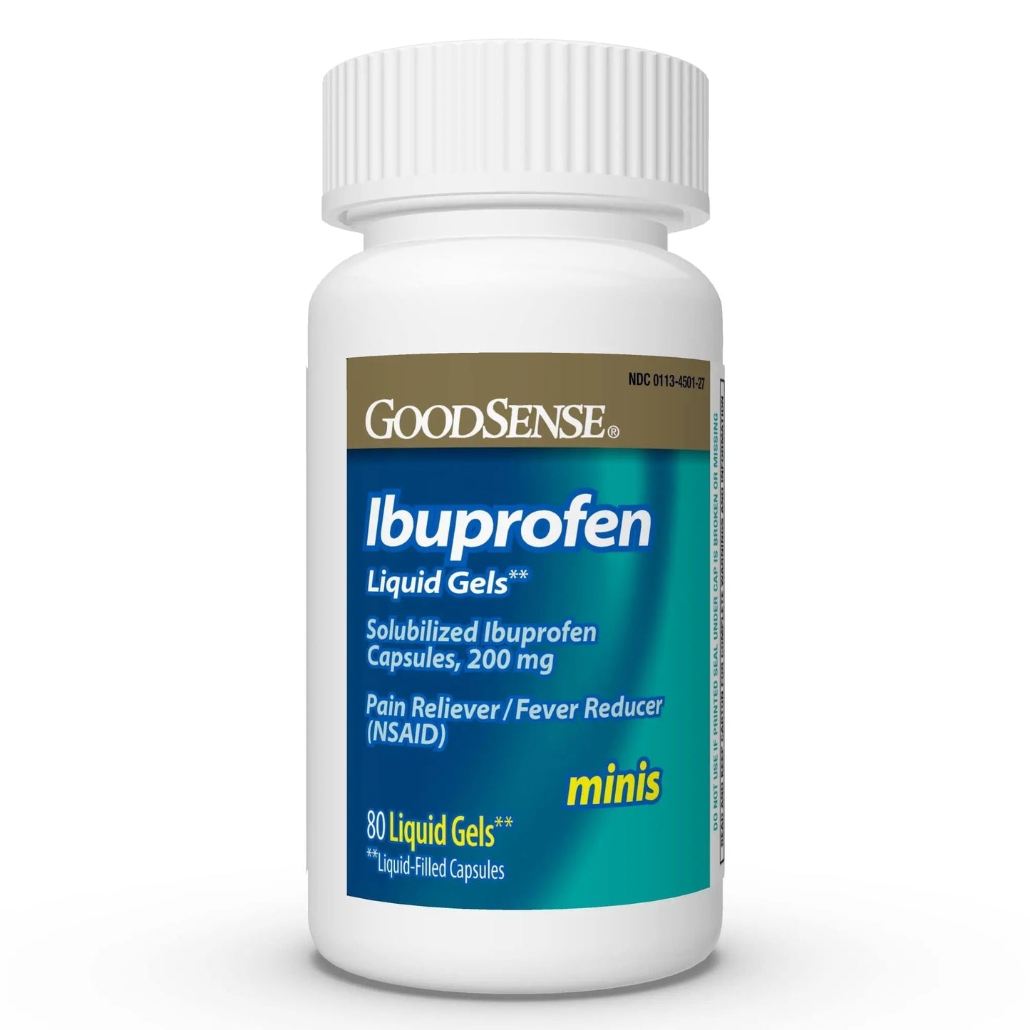 GoodSense Ibuprofen Mini Liquid-Gels, 200 mg, Liquid-Filled Capsules, Pain Reliever and Fever Reducer, 80 Count - Maple Wellness Supplements