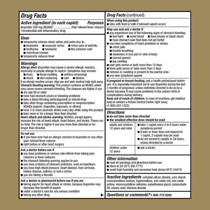GoodSense Ibuprofen Pain Reliever/Fever Reducer Caplets, 200 mg, 50-Count - Maple Wellness Supplements