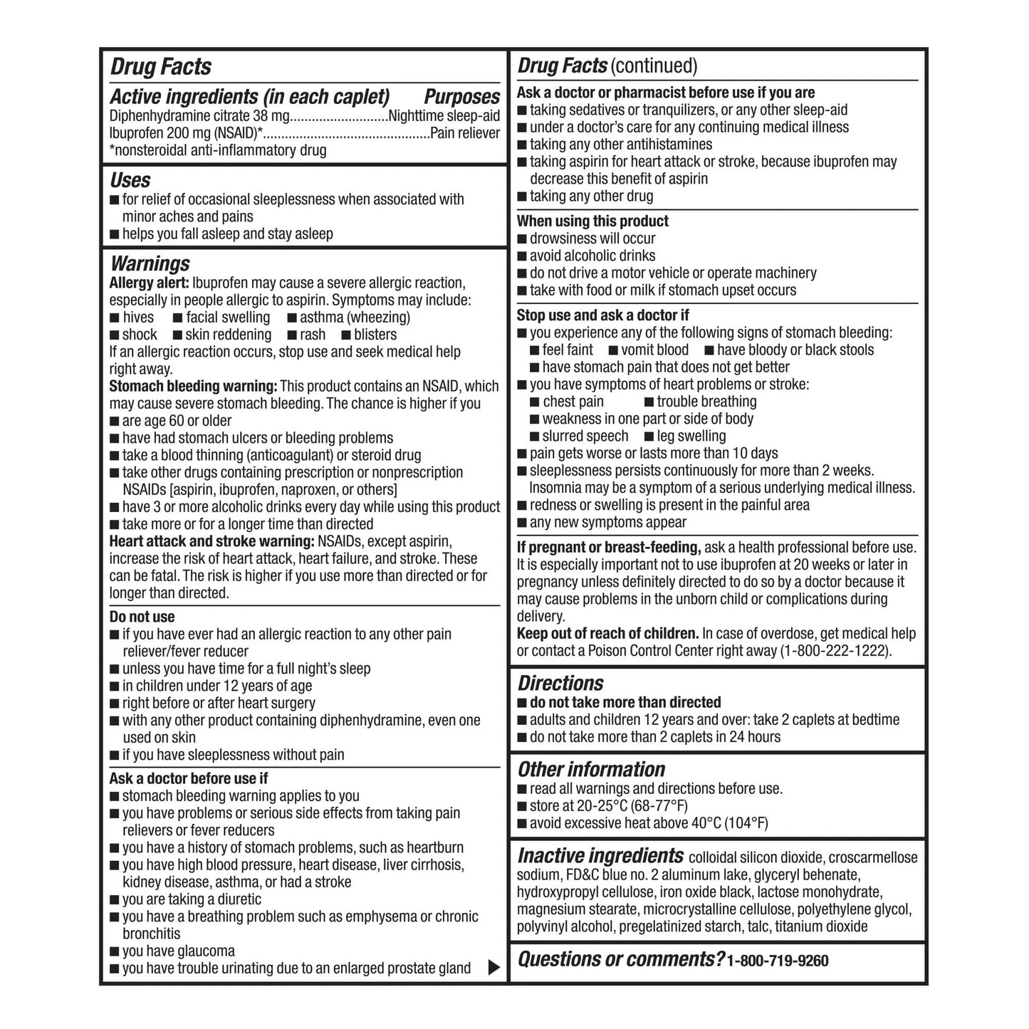 GoodSense Ibuprofen PM, Ibuprofen 200 mg and Diphenhydramine Citrate 38 mg Tablets, Pain Reliever and Nighttime Sleep-Aid - Maple Wellness Supplements