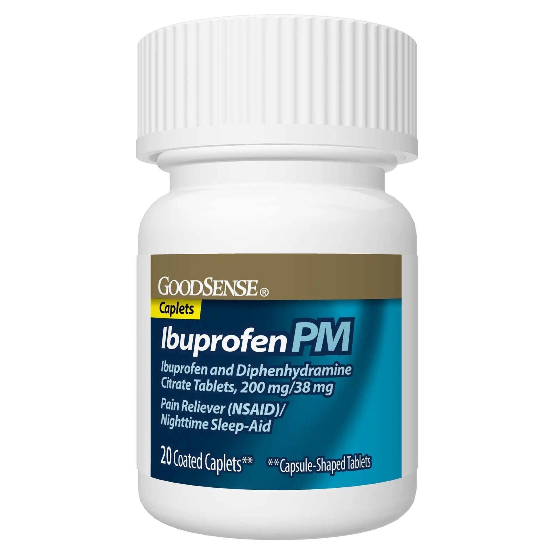 GoodSense Ibuprofen PM, Ibuprofen 200 mg and Diphenhydramine Citrate 38 mg Tablets, Pain Reliever and Nighttime Sleep-Aid - Maple Wellness Supplements