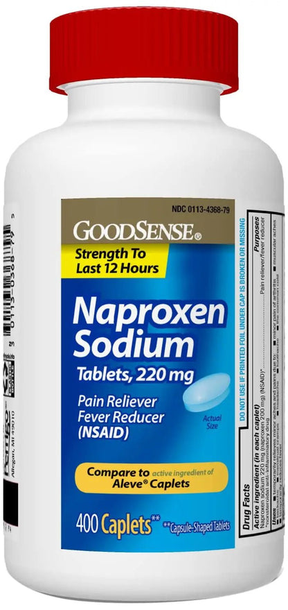 GoodSense Naproxen Sodium Tablets, 220 mg, 400 Count - Maple Wellness Supplements