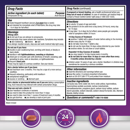 GoodSense Omeprazole Delayed Release Tablets 20 mg, Stomach Acid Reducer for Frequent Heartburn Treatment, 42 Count - Maple Wellness Supplements
