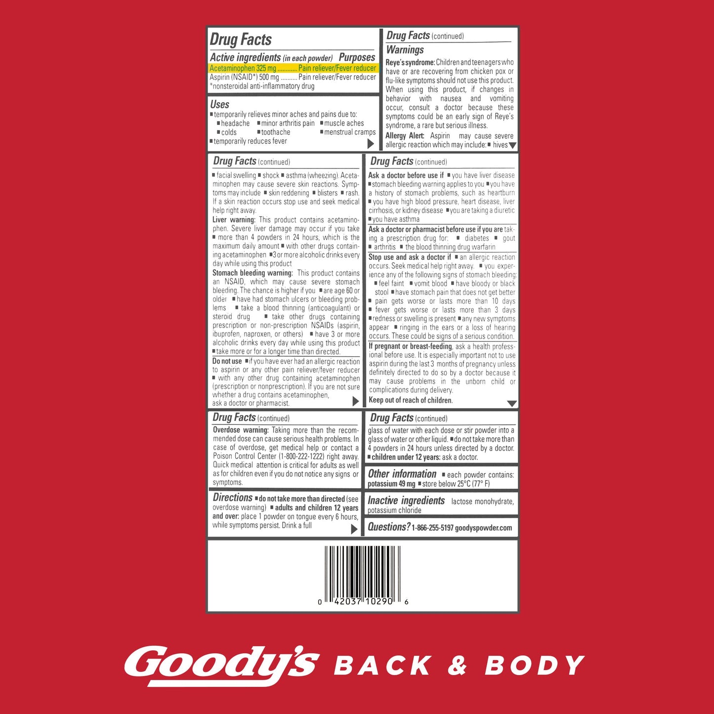 Goody's Back and Body Pain Relief Powder, 24 ct (Pack of 4) - Maple Wellness Supplements