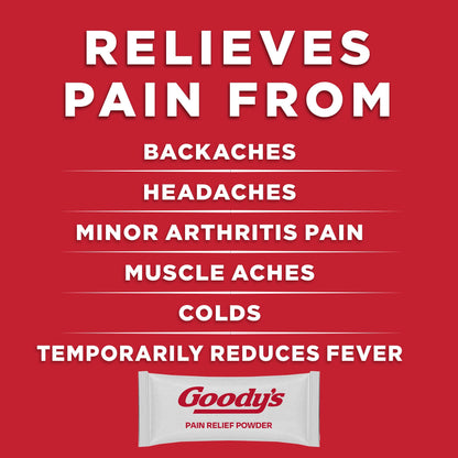 Goody's Body Ache & Back Pain Relief Powder, Dual Action with Acetaminophen & Aspirin, Caffeine-Free, 6 Count, Pack of 12 - Maple Wellness Supplements