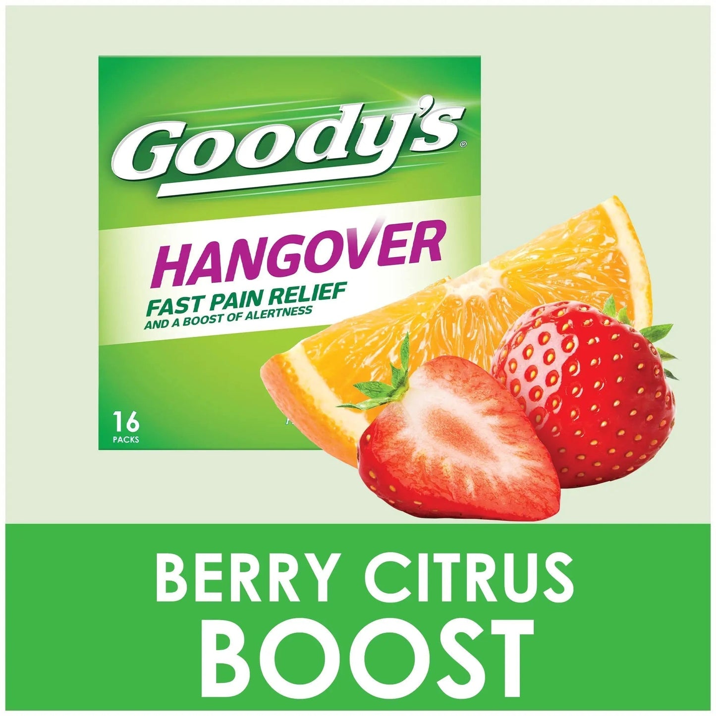 Goody's Hangover Powders, Fast Pain Relief & Boost of Alertness Berry Citrus, 4 ct (Pack of 1) - Maple Wellness Supplements