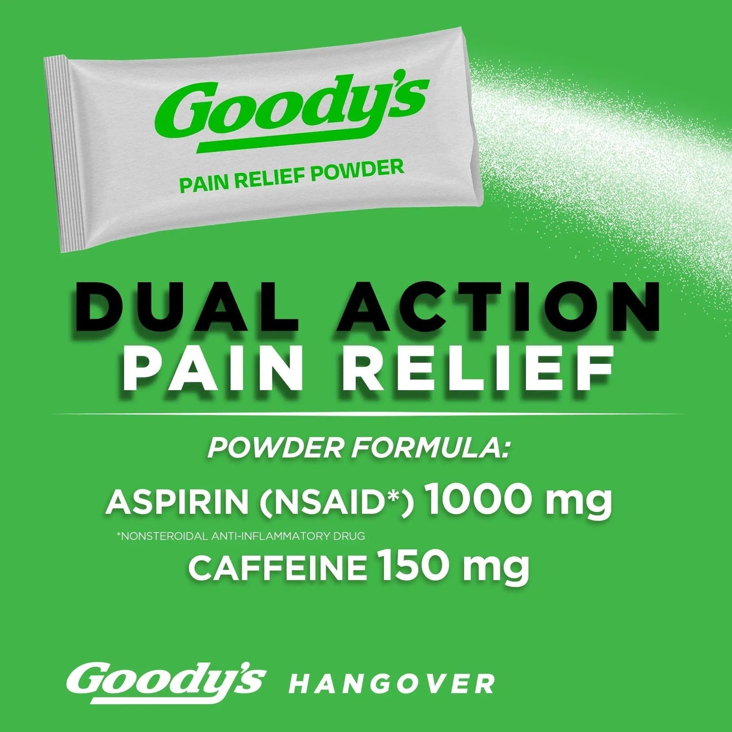 Goody's Hangover Relief Powder, Dual Action Fast Headache Pain Relief with Aspirin and Caffeine, Berry Citrus Flavor, 16 Count - Maple Wellness Supplements