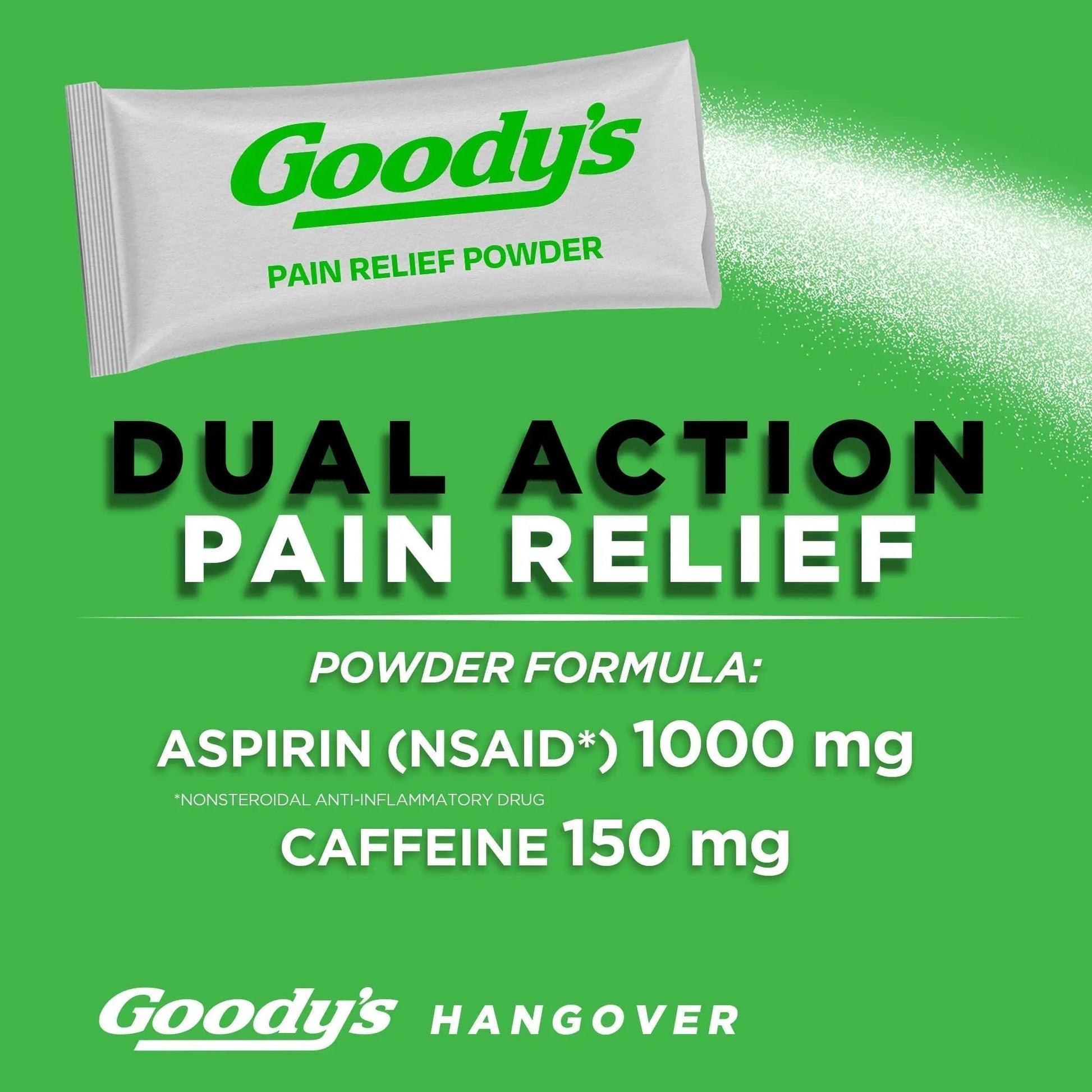 Goody's Hangover Relief Powder, Dual Action Fast Headache Pain Relief with Aspirin and Caffeine, Berry Citrus Flavor, 4 Powder Sticks, 6 Pack - Maple Wellness Supplements