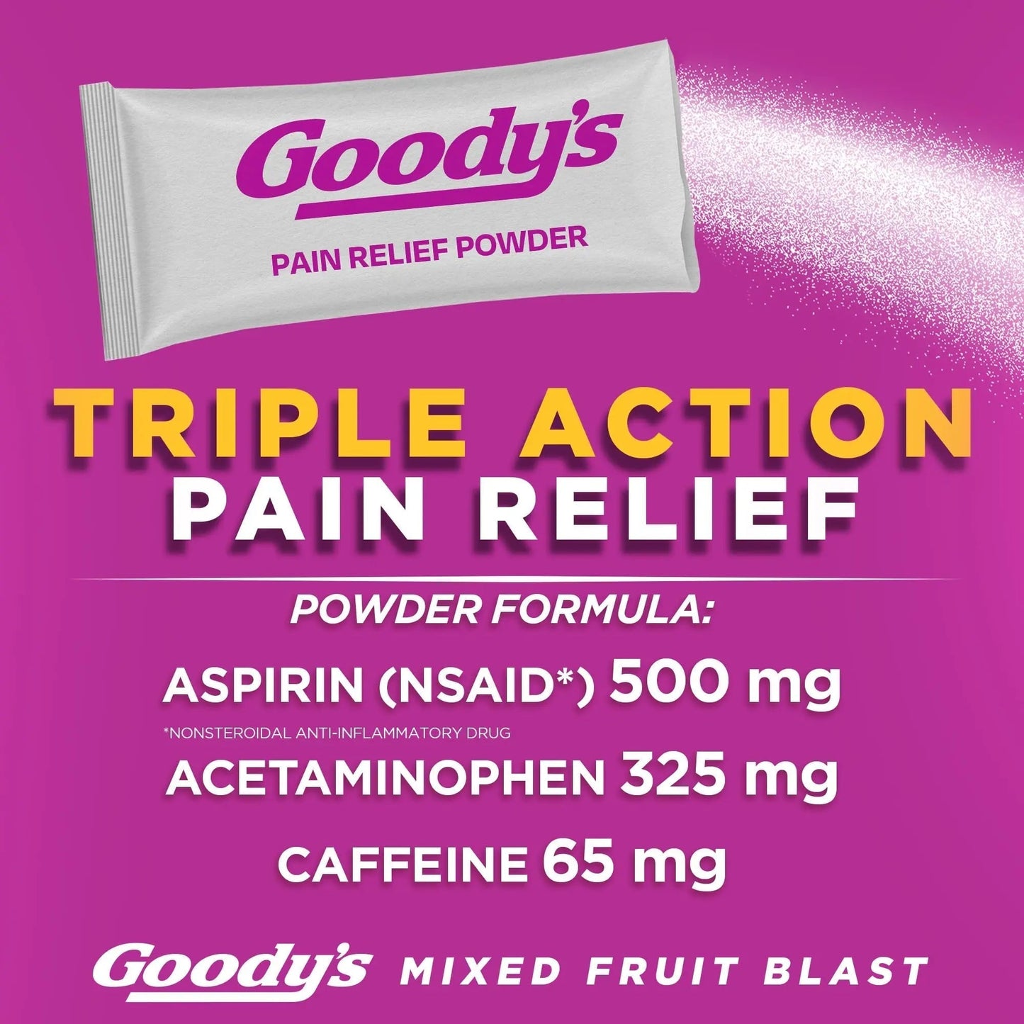Goody's Pain Relief Powders, Extra Strength Headache Powder Mixed Fruit Blast, 24 ct (Pack of 1) - Maple Wellness Supplements