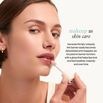 goop Beauty Hydra-Barrier Gel Gloss | Hydrating Lip Gloss to Moisturize & Plump Lips | Hyaluronic Acid & Vitamin E | Blossom - Sheer Petal Pink | 0.13 oz - Maple Wellness Supplements