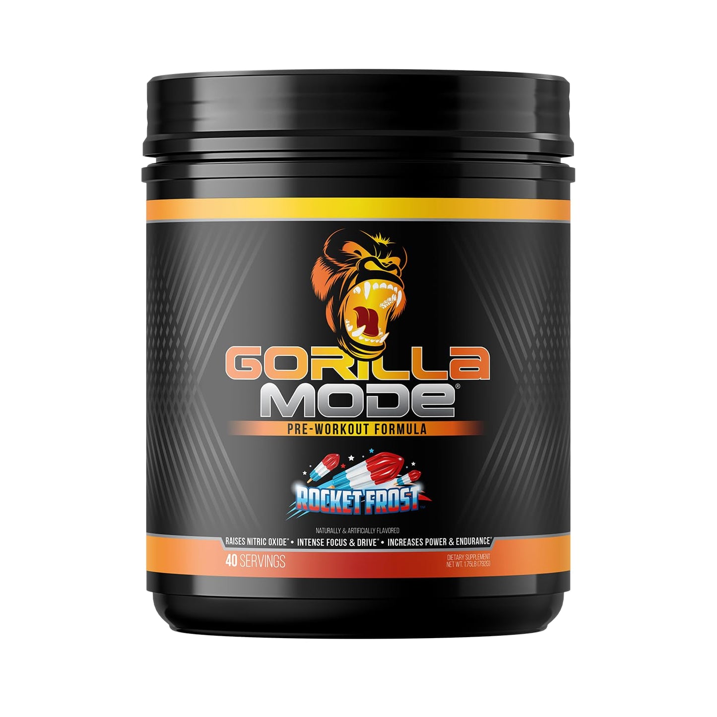Gorilla Mode Pre Workout - Massive Pumps · Laser Focus · Energy · Power - L-Citrulline, Creatine, L-Tyrosine, Betaine, Hydroprime®, Alpha-GPC, 400mg Caffeine, Huperzine A - 792g (Rocket Frost) - Maple Wellness Supplements