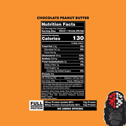 Gorilla Mode Premium Protein - Chocolate Peanut Butter / 24 Grams of Protein/Recover - Maple Wellness Supplements