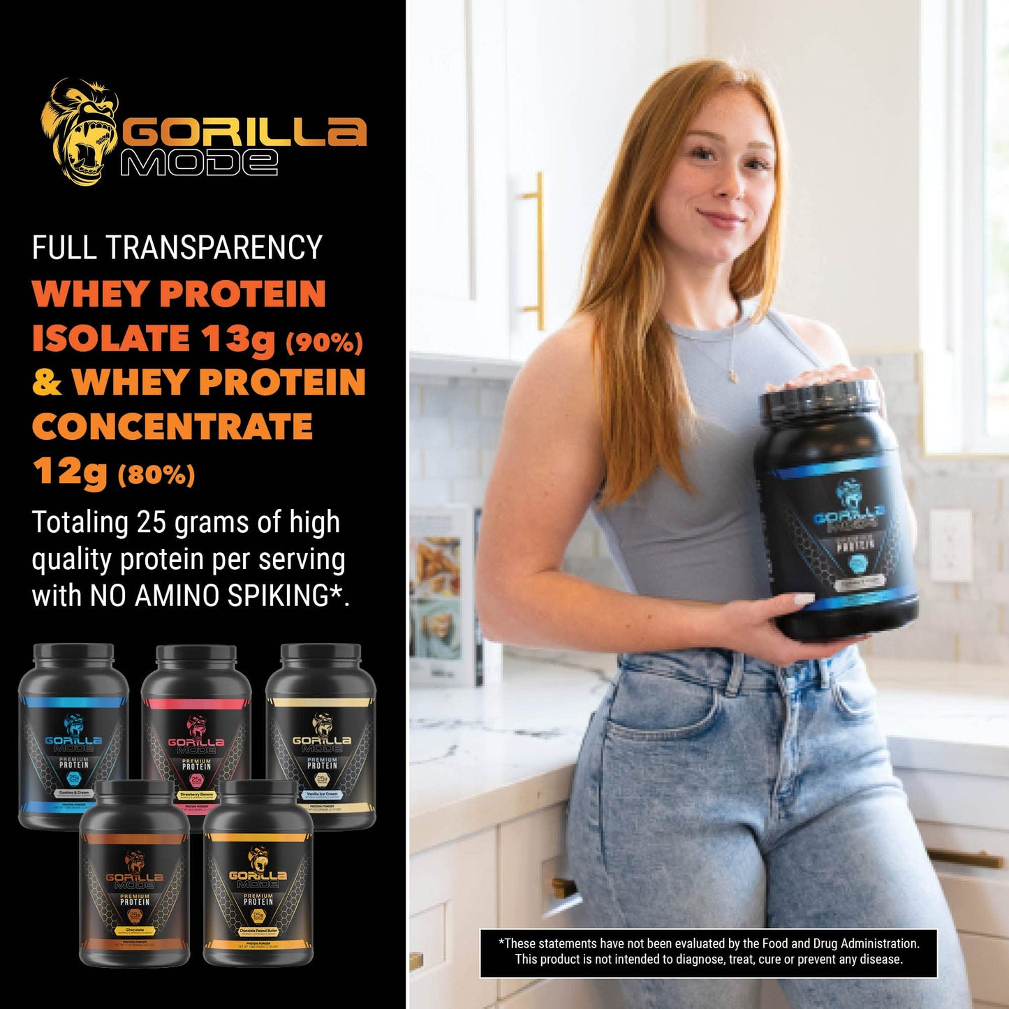 Gorilla Mode Premium Whey Protein - Chocolate Peanut Butter / 25 Grams of Whey - Maple Wellness Supplements