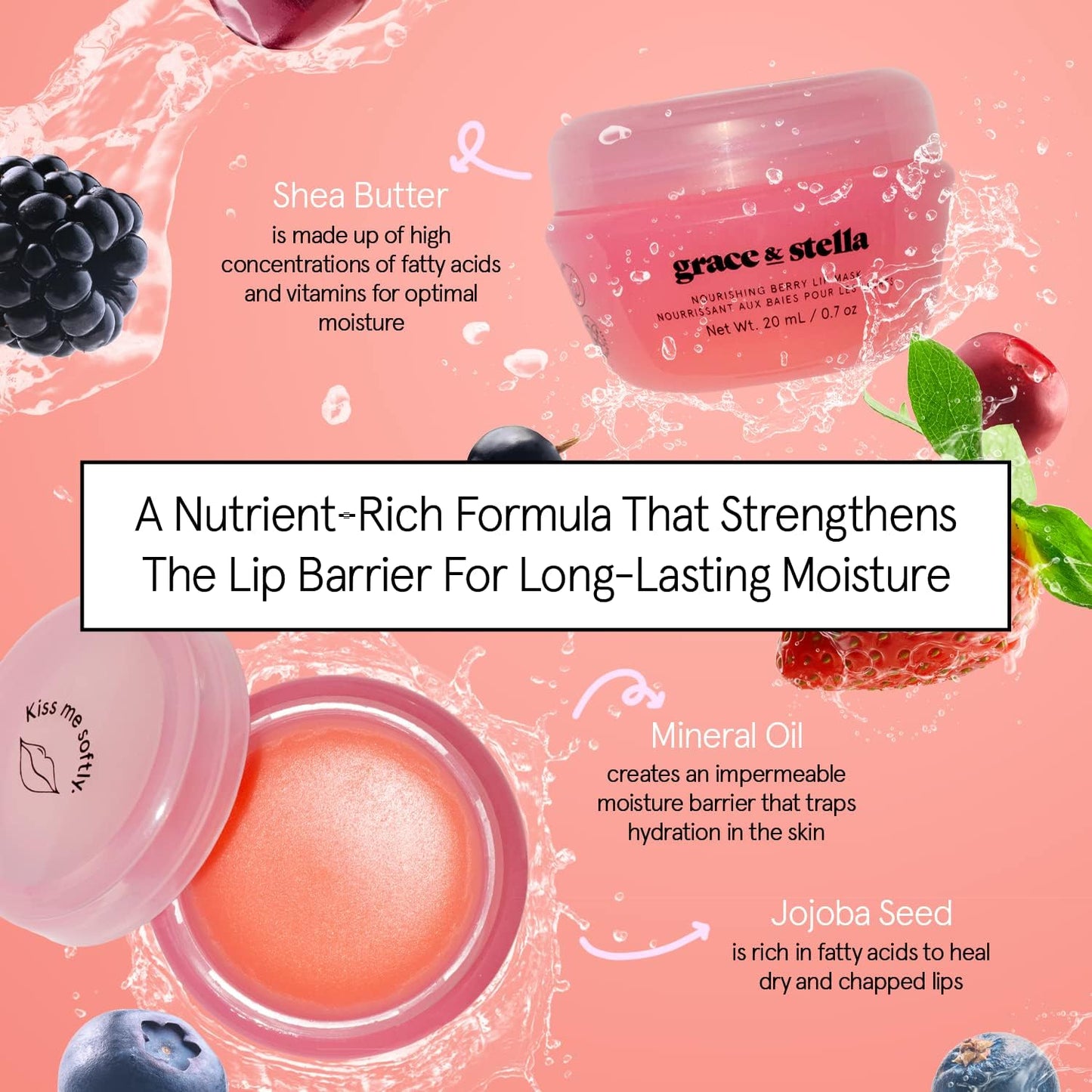 grace & stella Award Winning Lip Butter - Hydrating Lip Balm - Nourishing Lip Mask (1-pack) Travel Essentials, Travel Size Toiletries - Maple Wellness Supplements