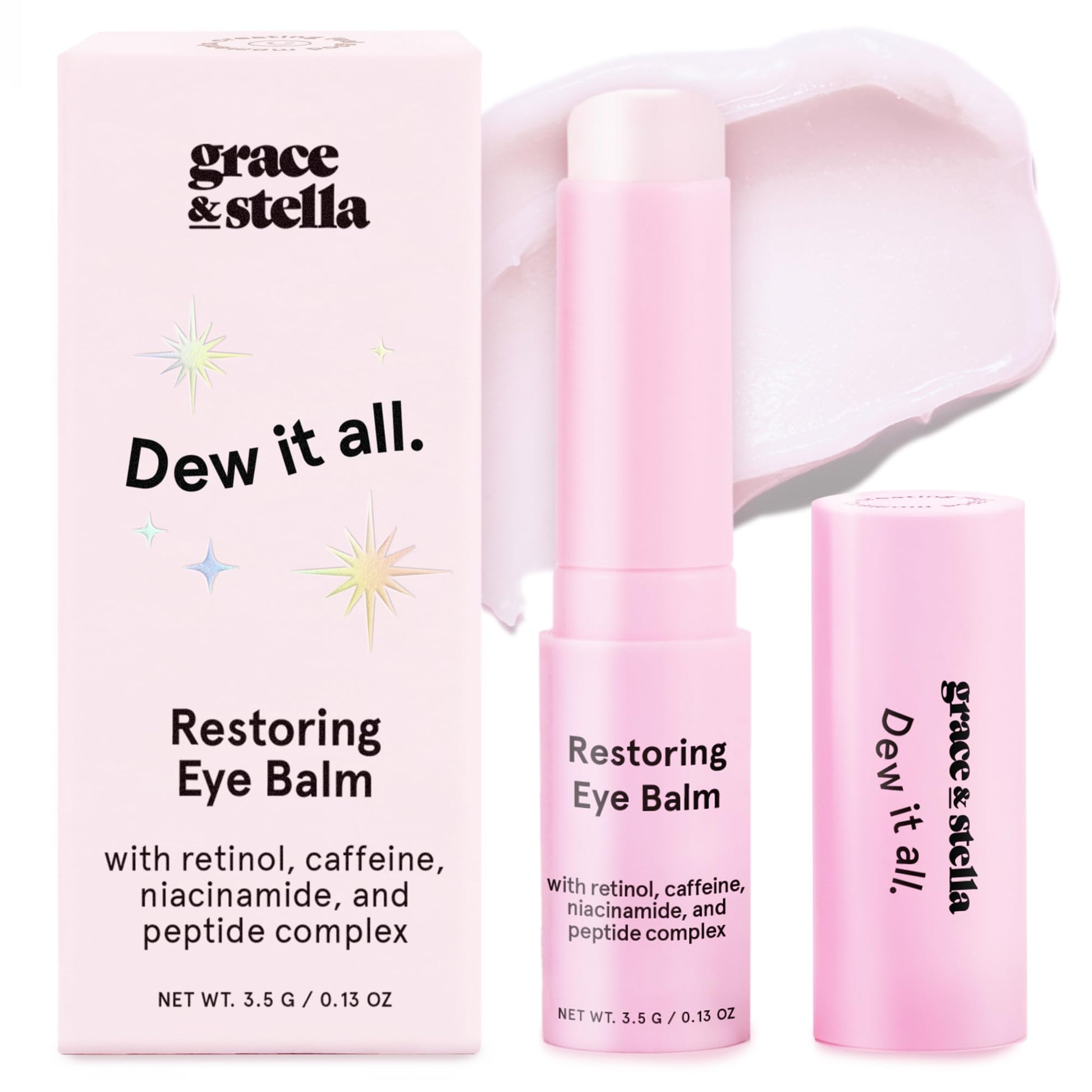 grace & stella Under Eye Brightener Balm Stick - Travel Size Toiletries - Retinol & Caffeine Eye Cream - Maple Wellness Supplements