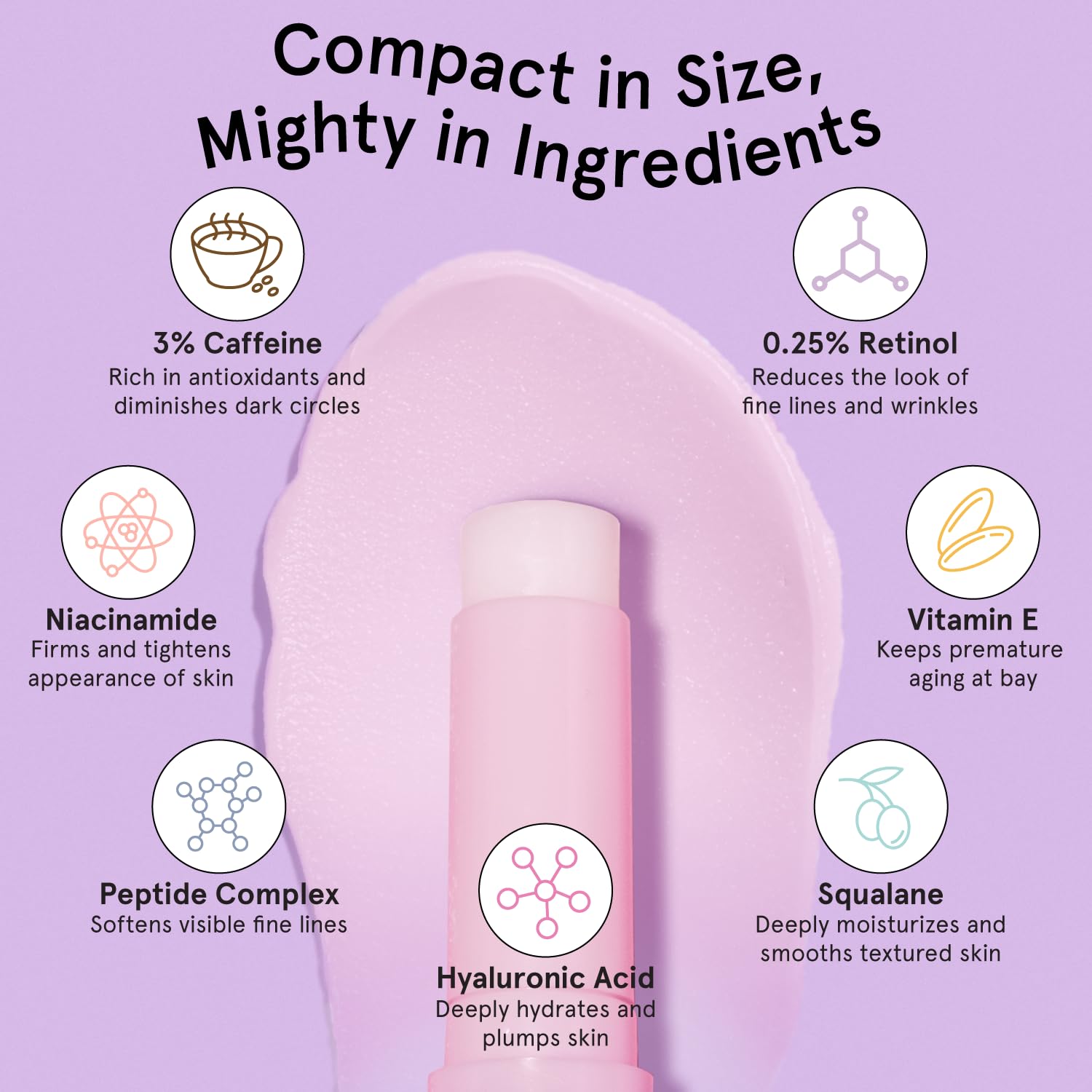 grace & stella Under Eye Brightener Balm Stick - Travel Size Toiletries - Retinol & Caffeine Eye Cream - Maple Wellness Supplements