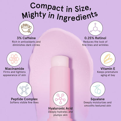 grace & stella Under Eye Brightener Balm Stick - Travel Size Toiletries - Retinol & Caffeine Eye Cream - Maple Wellness Supplements