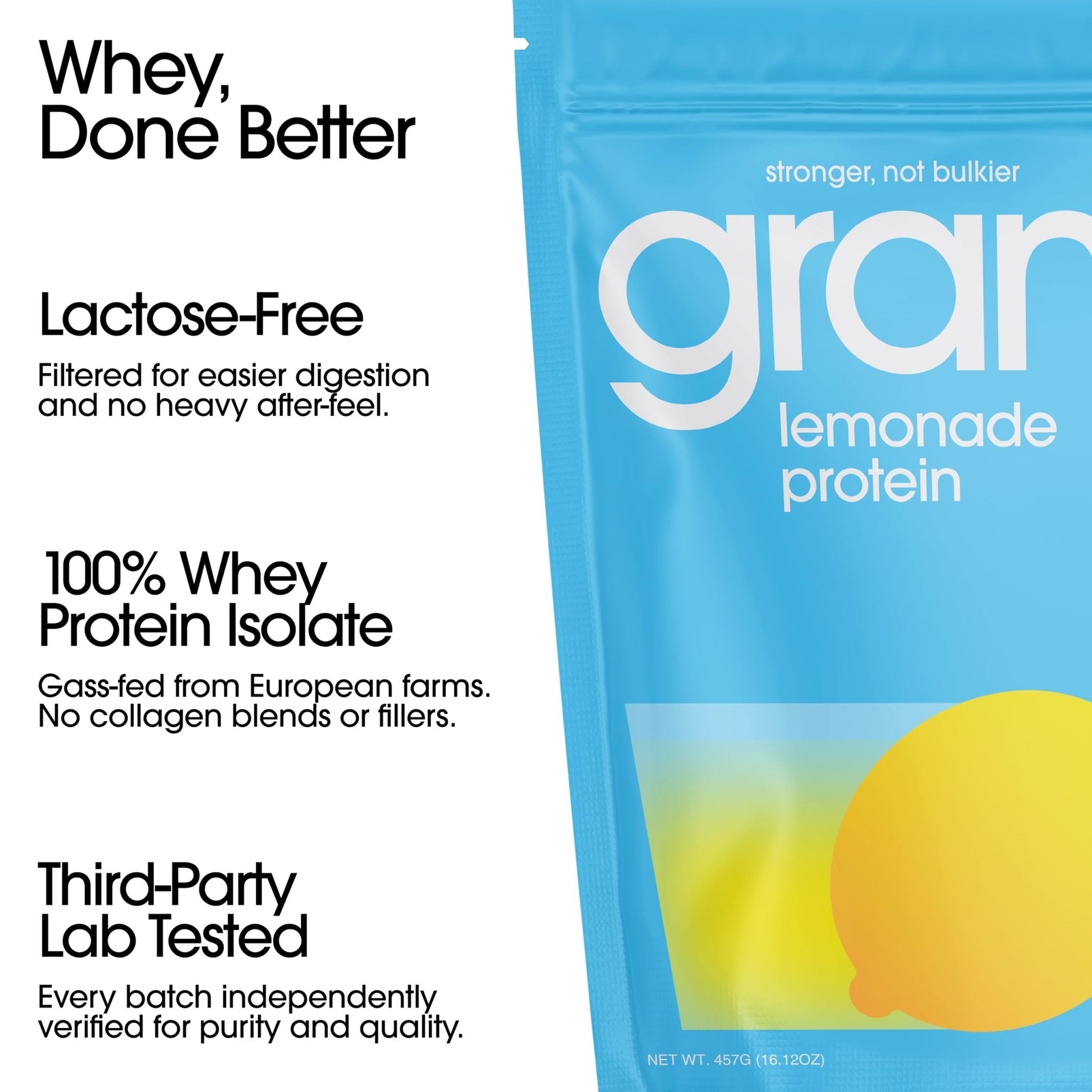 GRAMMS Clear Protein Powder 20G Protein for Women & Men | Lactose Free, Grass-Fed Whey Isolate, Gluten Free, Zero Sugar, Gut Friendly, Non-Bloating - Maple Wellness Supplements
