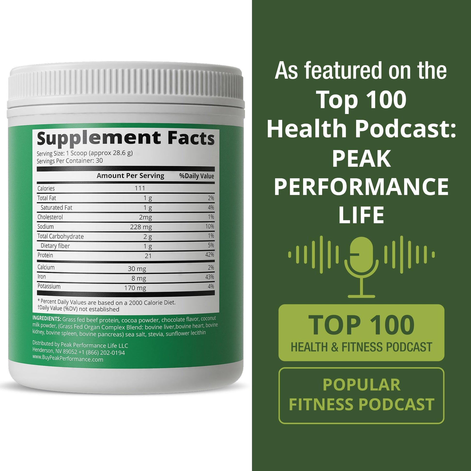 Grass Fed Beef Protein Powder + Organ Complex. Lactose Free Great Tasting Beef Protein Isolate. Animal Based Non Dairy No Whey Paleo Carnivore Supplement for Muscle Building. Chocolate Flavor - Maple Wellness Supplements